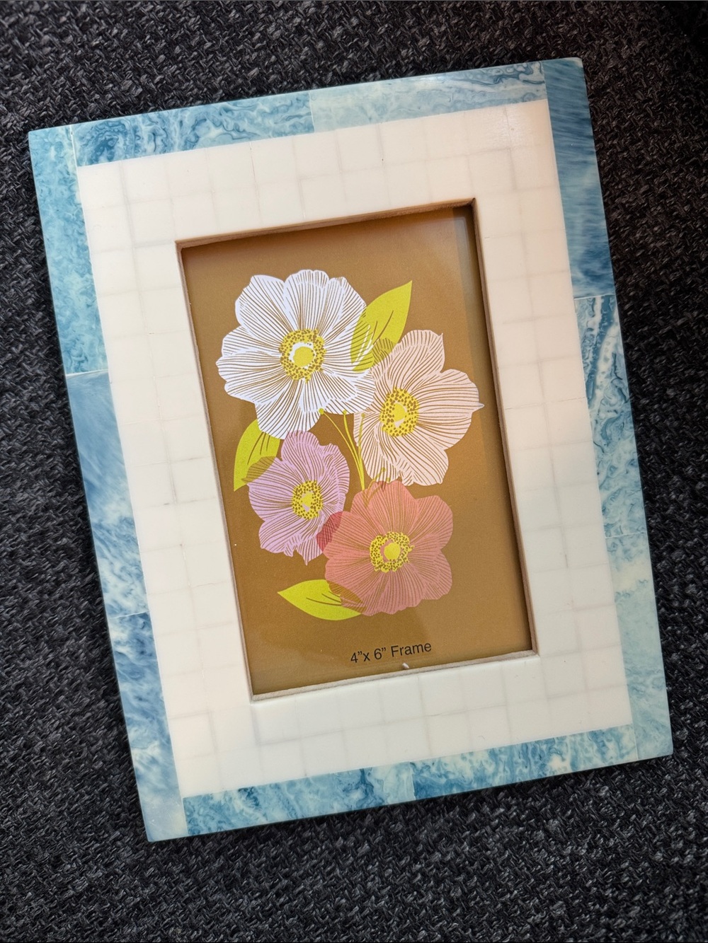 Blue & White 4x6 Decorative Photo Frame - NWT